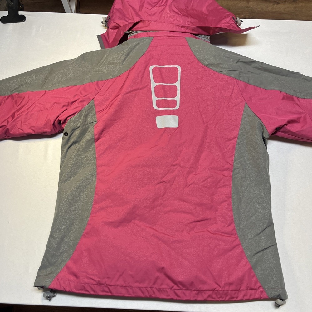 Women's Ski Snowboard Coat Jacket Pink Gray‎ Medium Double Layer - Picture 3 of 5